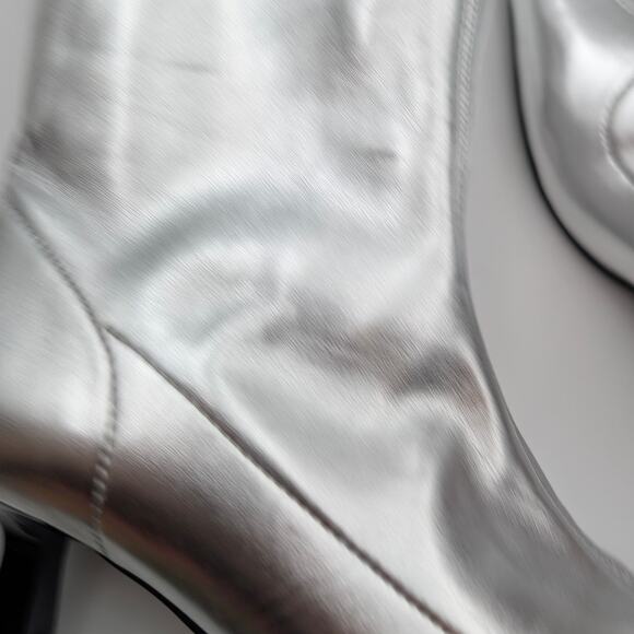 Abound Erinn Pointed Toe Heel Boots Women's Silver Metallic Size US6.5M EU37 - Picture 11 of 11